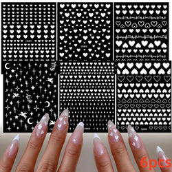 6 Sheets Moon/Star Nail Art Sticker Adhesive Gold Color Sticker Sheets Universal Constellation Shapes Sticker Art Decoration (ONLINE ORDER ONLY)