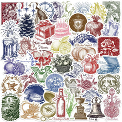 Vintage Pattern Stickers for Phone Laptop Luggage Skateboard Decals (ONLINE ORDER ONLY)
