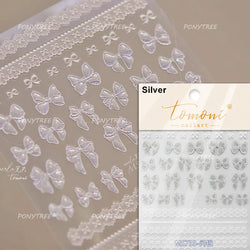 Chic Shiny Bowknot Colorful Ribbon Stars Heart Butterfly Flower Delicate Romantic Nail Art Stickers Decoration Manicure Decals (Online Order Only)