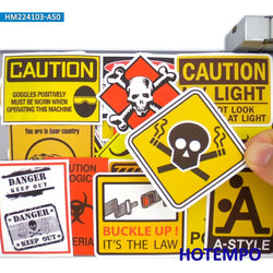 50Pieces Danger Warning Stop Signs Funny Risk Tip Spoof Slogans Waterproof Stickers for Motorcycle Car Bike Phone Laptop Sticker (Online Order Only)