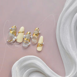 Golden Ink Brush Hot Stamping Irregular Lines Texture Sensation Moon Advanced Feeling Adhesive Nail Art Sticker Manicure Decals (Online Order Only)