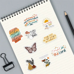 10/30/50PCS Kawaii Boho The Bible Decoration Scrapbooking Accessories PVC Sticker Aesthetic Stationery School Supplies for Kids (ONLINE ORDER ONLY)