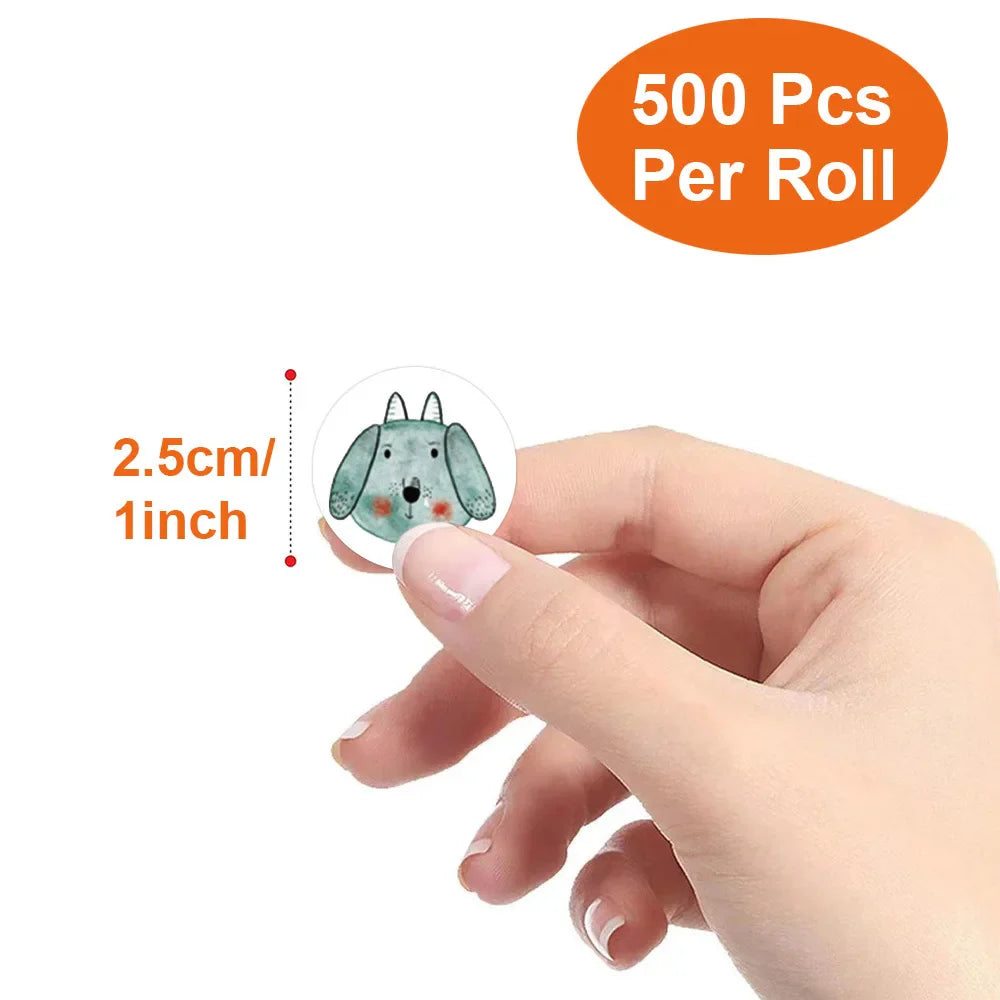 100-500 Pcs 1inch Animal Panda Cat Dog Fox Stickers Roll for Envelope Praise Reward Label Stationery Seal Lable Child Toy Gift (ONLINE ORDER ONLY)