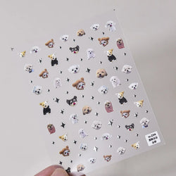 Lovely Dog Cat Animal Bunny 3D Soft Embossed Relief Self Adhesive Nail Art Stickers Cute Pretty Puppy Kitty Star Manicure Decals (ONLINE ORDER ONLY)