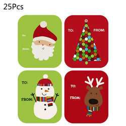 100pcs Merry Christmas Stickers Writable Name Tags Xmas Sticker Write On Labels Holiday Present DIY Gift Box Baking Card (Online Order Only)