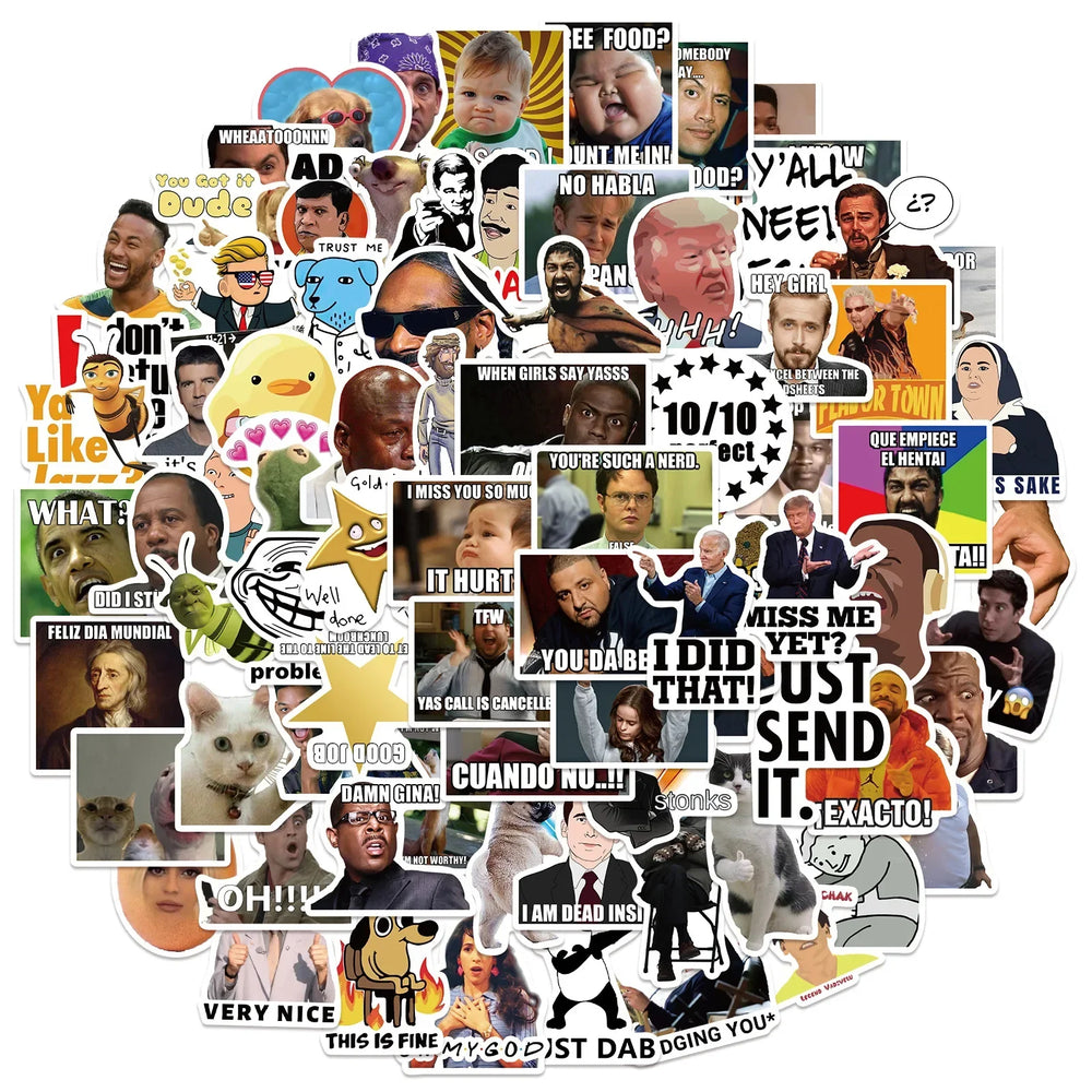 10/30/50/100Pcs Funny TV Show Meme Graffiti Stickers DIY Stationery Phone Laptop Luggage Suitcase Waterproof PVC Sticker Decals (ONLINE ORDER ONLY)