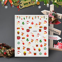 Christmas Greenery Nail Stickers Xmas Holly Animal Penguin Candy Winter Sliders Decor 2024 Holiday Decals Manicure Tips Foils *& (ONLINE ORDER ONLY)