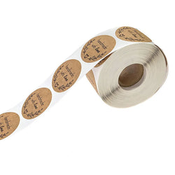100-500pcs Round Natural Kraft Handmade Stickers Scrapbooking For Package Adhesive Thank You Sticker Seal Labels Stationery (ONLINE ORDER ONLY)