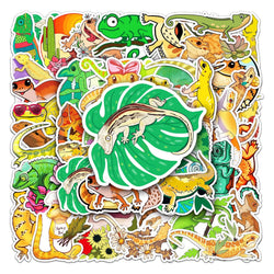 50Pcs Lizard Cartoon Waterproof Vinyl Stickers for Skateboard Snowboard (Online Order Only)
