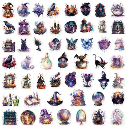 10/30/50PCS Gothic Style Witch Stickers Aesthetic Graffiti PVC Waterproof Phone Notebook Laptop Suitcase Kids Cartoon Decals Toy (ONLINE ORDER ONLY)