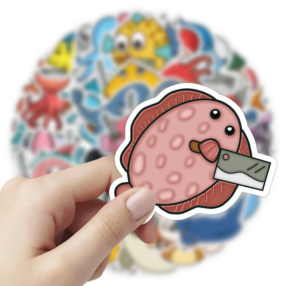 60PCS Funny animal With The Knife stickers Horror Animals graffiti Stickers for DIY Luggage Laptop Skateboard Motorc (Online Order Only)