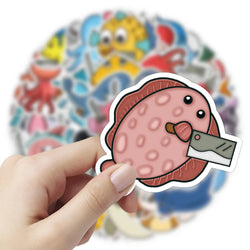 60PCS Funny animal With The Knife stickers Horror Animals graffiti Stickers for DIY Luggage Laptop Skateboard Motorc (Online Order Only)