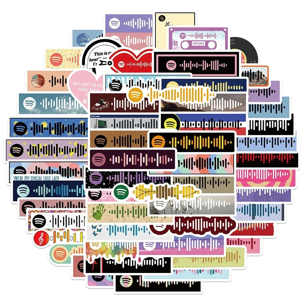 10/30/68PCS Singer Girl In Red Musical Note Sticker Graffiti Funny Song Decals Decoration Scrapbook Laptop Phone Guitar Kids Toy (ONLINE ORDER ONLY)