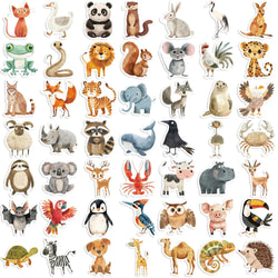 50pcs Cute Childrens Book Paintings Stickers Vinyl Waterproof Stickers for Kids Toy Animals Decals for Loptop Water Bottle Phone (ONLINE ORDER ONLY)