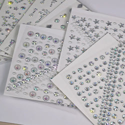 1pc Star-Shaped Rhinestone Sticker Sparkling Acrylic Rhinestone Face Decals Butterfly & Floral Designs for Party/Stage/Festivals (ONLINE ORDER ONLY)