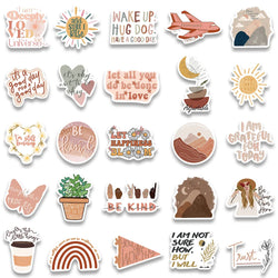 10/30/50pcs Cute Bohemia Motivational Phrases Stickers Inspirational Quotes Decals Laptop Fridge Suitcase Car Sticker Kids Toy (ONLINE ORDER ONLY)