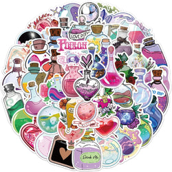 10/50PCS Psychedelic Witch Apothecary Crystal Potion Stickers Kids Toy Magic Medicine Bottle Decals DIY Laptop Phone Fridge (ONLINE ORDER ONLY)