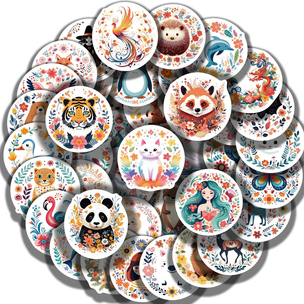 50pcs Jungle Zoo Wild Animal Stickers for Kids Boys Girl Baby Person Sticker Notebook Water Bottle Luggage Laptop Phon (ONLINE ORDER ONLY)