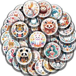 50pcs Jungle Zoo Wild Animal Stickers for Kids Boys Girl Baby Person Sticker Notebook Water Bottle Luggage Laptop Phon (ONLINE ORDER ONLY)