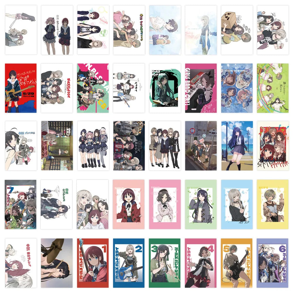 10/40/80PCS GIRLS BAND CRY Stickers Music Style Animation Sticker Cute Girl Decoration Laptop Phone Guitar Car Bike Decals Toy (ONLINE ORDER ONLY)