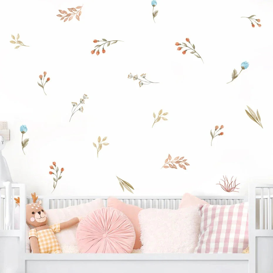 Boho Floral Wall Stickers Nursery Vinyl Decals Kids Room Decor (Online Order Only)