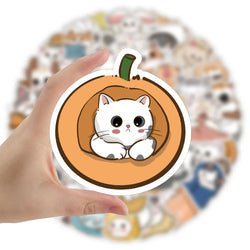 10/30/60PCS Cute Cartoon Cat Stickers Animal Decals DIY Diary Notebook Laptop Car Suitcase Phone Decoration PVC Waterproof Toys (Online Order Only)