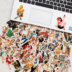 10/30/50pcs Old School Tattoo Style Sticker Retro Pinup Girl Cool Stickers Skateboard Laptop Luggage Bike Car Motorcycle Sticker (Online Order Only)