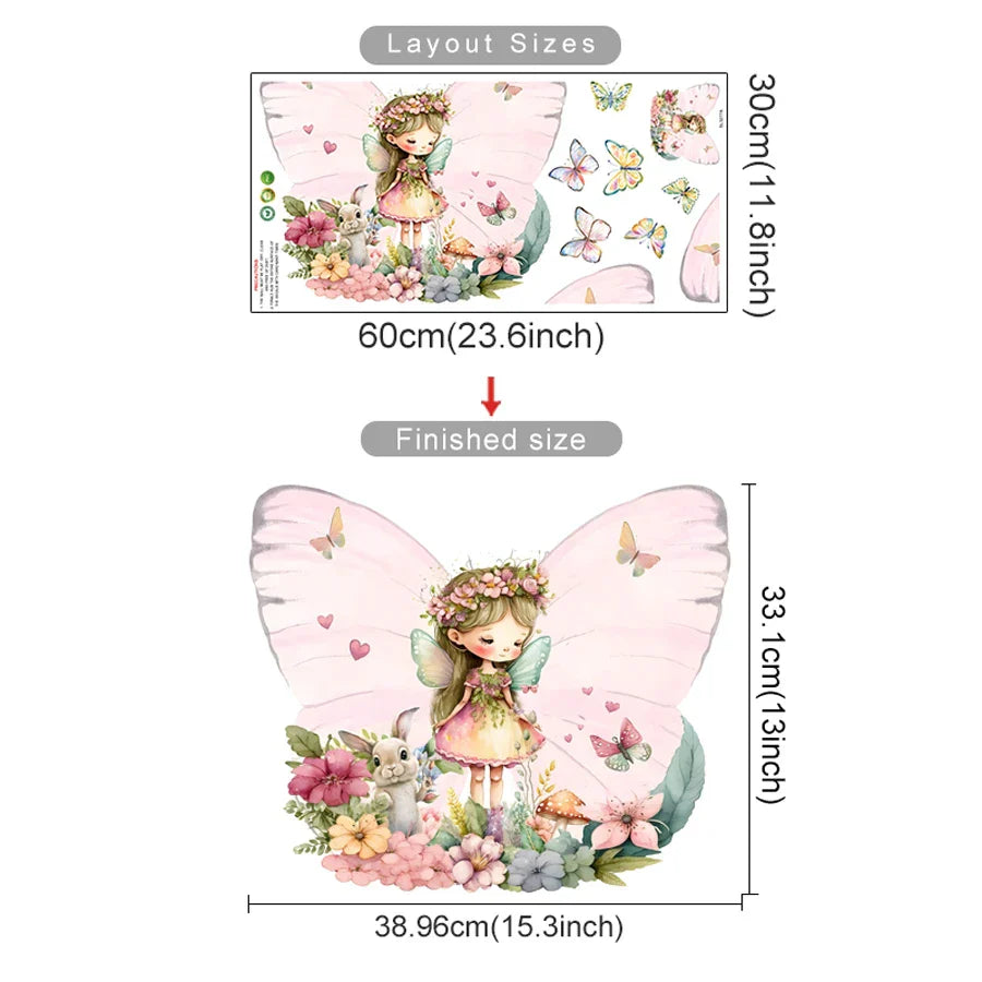 Cute Fairy Mushroom House Wall Stickers for Kids Nursery Decor (ONLINE ORDER ONLY)