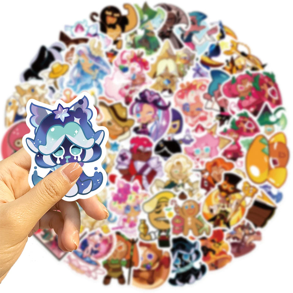 50PCS Cookie Run Kingdom Stickers Toys Skateboard Guitar Computer Refrigerator Desk Cartoon Cute Creative Graffiti Sticker (ONLINE ORDER ONLY)