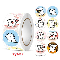 New  Sticker  Dog Cat Kids Reward Sticker Yellow Labels Happy Animal dog   Sticker Kids Toys School Teacher Student Stationery (Online Order Only)