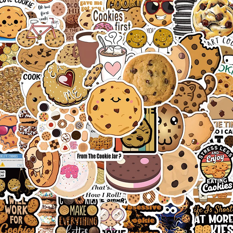 51Pcs Cute Bread Cookies Kawaii Stickers Set Scrapbooking Stickers For Journal Planner Diy Crafts Scrapbooking Diary (ONLINE ORDER ONLY)