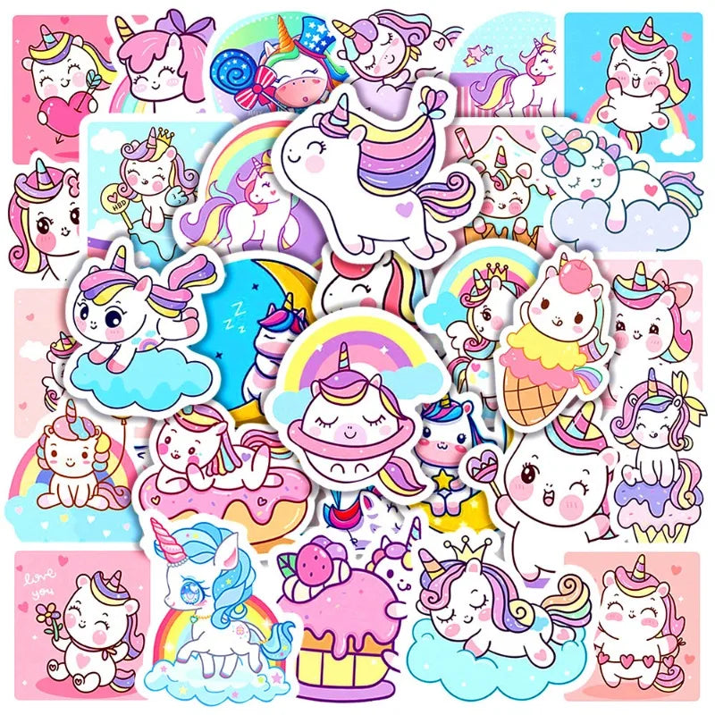 50pcs Unicorn Graffiti Stickers for Helmet, Wall, DIY Decoration Wholesale (ONLINE ORDER ONLY)