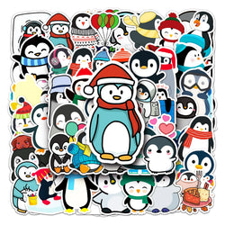 50Pcs Penguin Cartoon Waterproof Vinyl Stickers for Skateboard Snowboard (ONLINE ORDER ONLY)