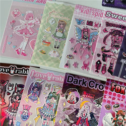 Korean ins Devil Angel Girl Stickers Diary Scrapbooking DIY Album Decoration Sticker Aesthetic Personalized Kawaii Stationery (ONLINE ORDER ONLY)