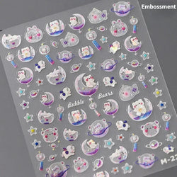 Cute Bowknot Dog Puppy Bear Strawberry Cake Fruit Juice Coffee Desserts Corgi Cherry Adhesive Nail Art Stickers Manicure Decals (ONLINE ORDER ONLY)