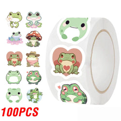 100-500pcs Frog Animals Reward Stickers School Students Cute Cartoon Encouragement Sticker Scrapbooking DIY Gift Decoration (ONLINE ORDER ONLY)