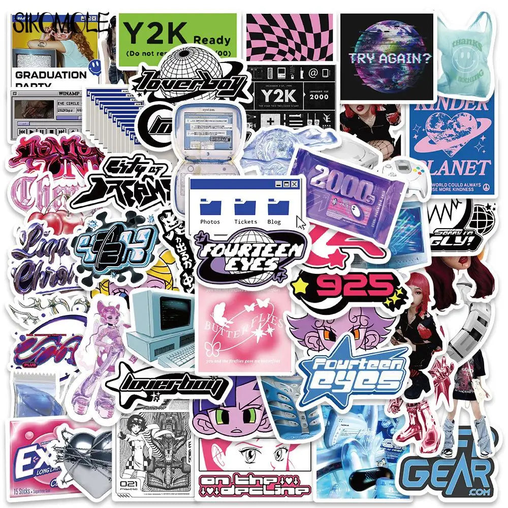 Cartoon Y2K Anime Stickers for Kids Car DIY Skateboard Laptop Luggage Bike Motorcycle Phone Decals (ONLINE ORDER ONLY)