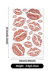 1PC Sexy Red Lips Rhinestone Iron-On Patches Waterproof Body Art Temporary Tattoo for Men Women Long Lasting Neck Funny Couple * (ONLINE ORDER ONLY)