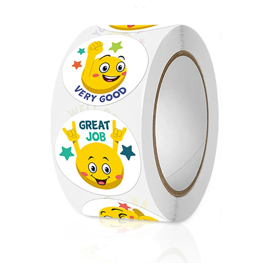 100-500pcs Reward Stickers For Kids Teacher Cartoon Incentive Stickers For School Supplies Classroom Teacher Students (Online Order Only)