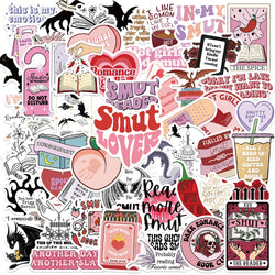 52PCS Pink Smutty Romance Bookish Spice Dragon Girl Cartoon Sticker for Kindle iPad Phone Laptop Diary (ONLINE ORDER ONLY)