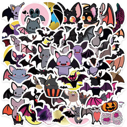 50pcs Cute Cartoon Bats Animal Graffiti Stickers For Laptop Phone Guitar Luggage Bicycle Car Waterproof Vinyl Decals (ONLINE ORDER ONLY)