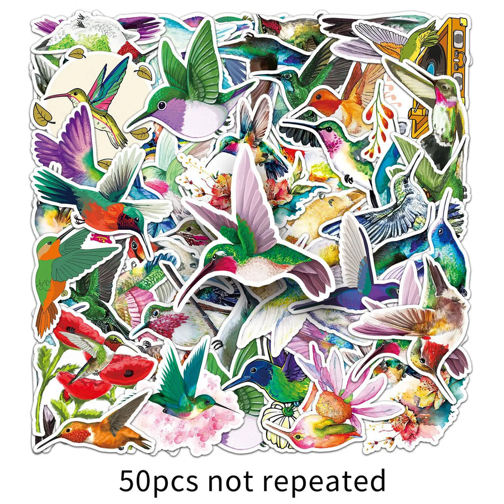 10/30/50PCS Hummingbirdr Cartoon Stickers Funny Animal Graffiti Sticker DIY Luggage Laptop Car Bike Skateboard Decals Kids Toy (ONLINE ORDER ONLY)