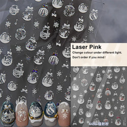 Bowknot Glove Socks Elk House Gingerbread Man Self Adhesive Nail Art Stickers Snowflake Christmas Tree Rhinestone Manicure Decal (Online Order Only)