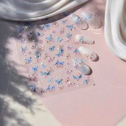 Colourful Butterfly Insect Animals Charming Jelly Special Workmanship 5D Soft Relief Adhesive Nail Art Stickers Manicure Decals (Online Order Only)