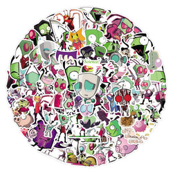 10/30/50/110PCS Invader Zim Stickers Funny Cartoon Kids Toys DIY Luggage Laptop Guitar Car Bike Skatboard Decals Movie Sticker (ONLINE ORDER ONLY)