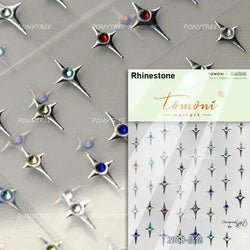 Hollow Out Black Gold Star Starburst Round Dot Night-time Tiny Spot Self Adhesive Nail Art Stickers Manicure Decals Wholesale (ONLINE ORDER ONLY)