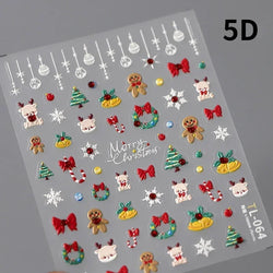 Bronzing Jelly Laser Snowflake Christmas Hot 5D Soft Embossed Relief Self Adhesive Nail Art Decoration Sticker 3D Manicure Decal (ONLINE ORDER ONLY)