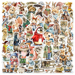 Retro Cartoon Animal Stickers Decals for Laptop, Phone, Suitcase, Fridge - 10/30/50pcs (Online Order Only)