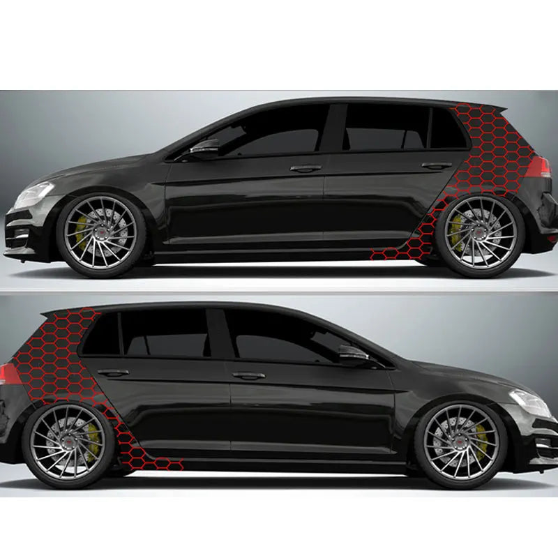 Honeycomb JDM Car Sticker External Accessories Sports Competition Style Decorative Die Cutting PVC Vinyl Decals Fits For Any Car (ONLINE ORDER ONLY)