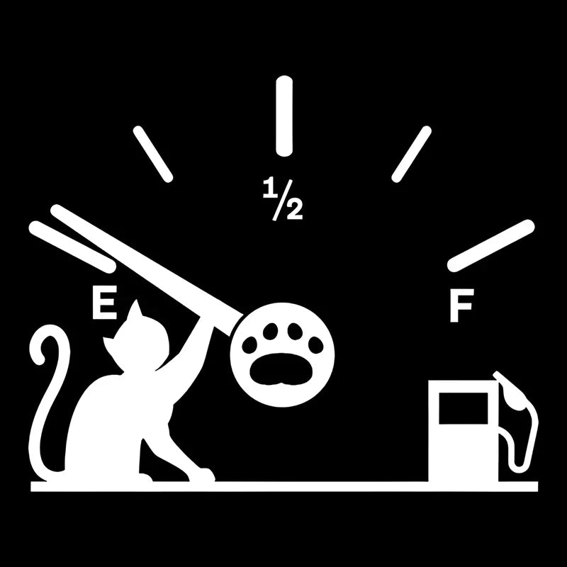 Cute Cat Full Gas Gauge Sticker for Car Fuel Tank Cap Door Decoration Exterior Accessories Outdoor Stickers Pvc Vinyl Decals (ONLINE ORDER ONLY)